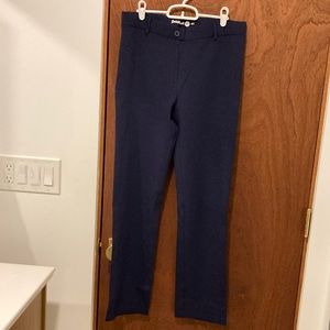 Betabrand Straight Leg Yoga Work Pants in Navy Large Petite
